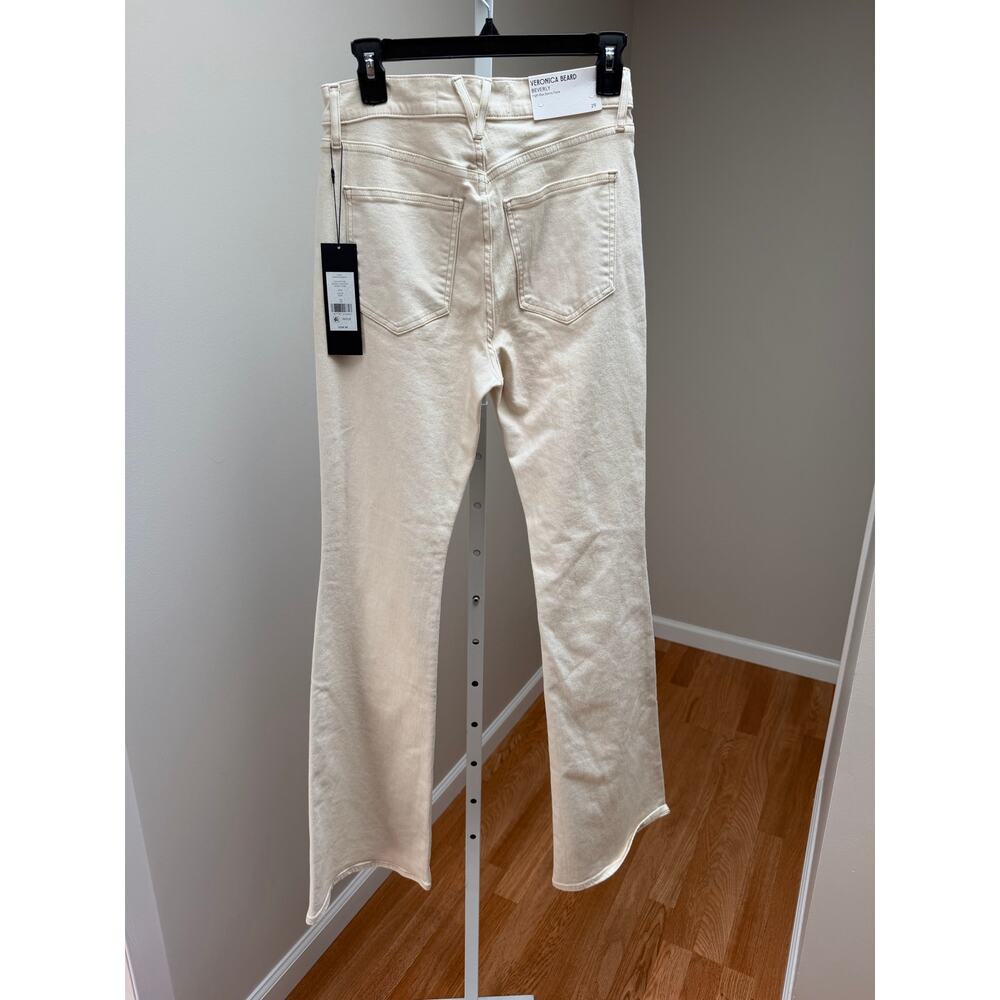 NEW Veronica Beard Beverly High Rise Skinny Flare Jeans Ecru Size 29 - Picture 9 of 11